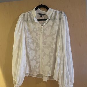 Banana Republic Floral Button Down Long Sleeve Business Casual Blouse